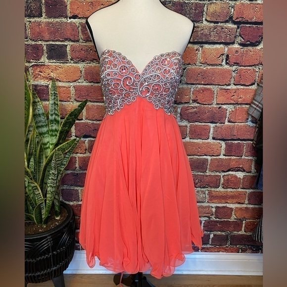 Rianna Couture Beaded taffeta-underlay Prom Homecoming bridesmaid Dress Size 6 - Picture 4 of 16